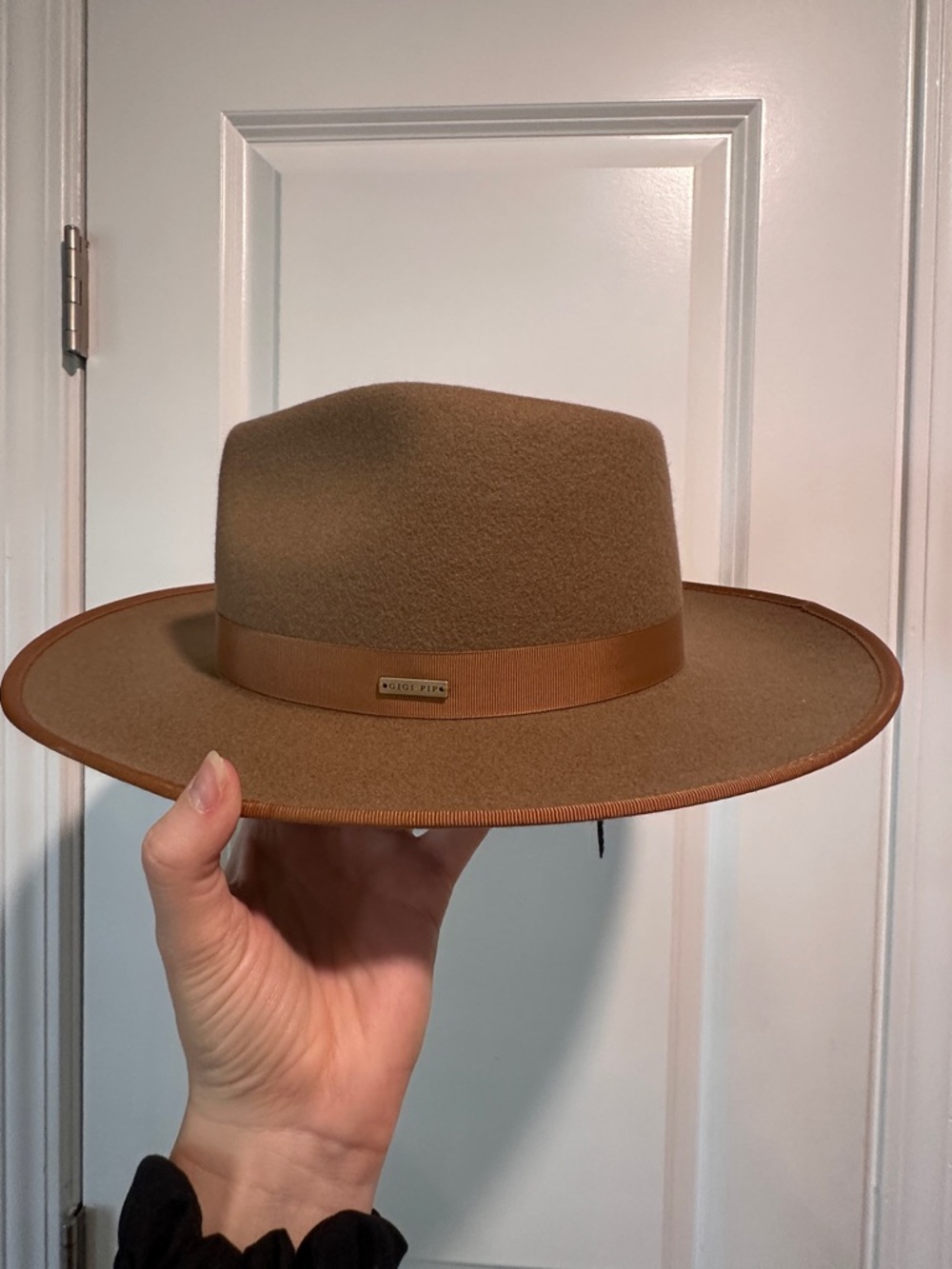GIGI PIP Wide Felt Rancher Hat in Camel